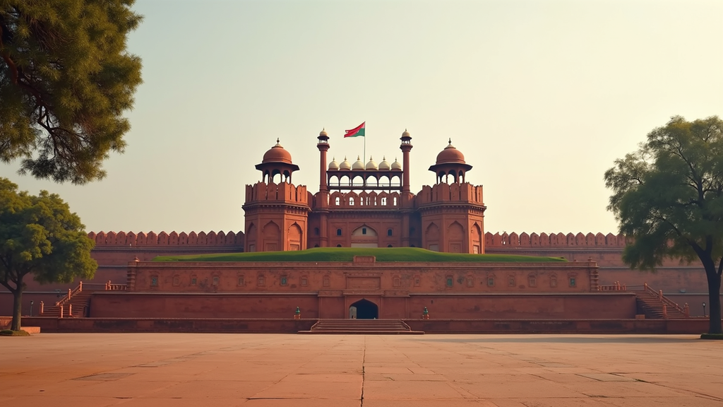Eye-level view of the Red Fort in Delhi