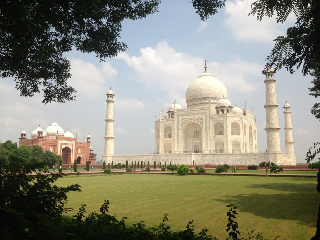 Eye-level view of the Taj Mahal in Agra